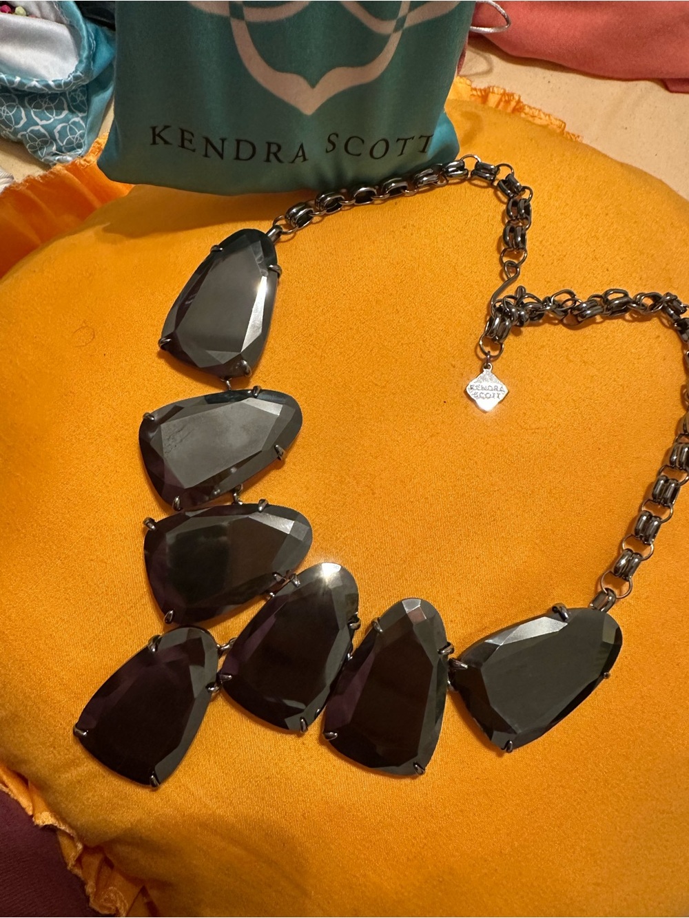 Kendra Scott Faceted Black Statement Necklace